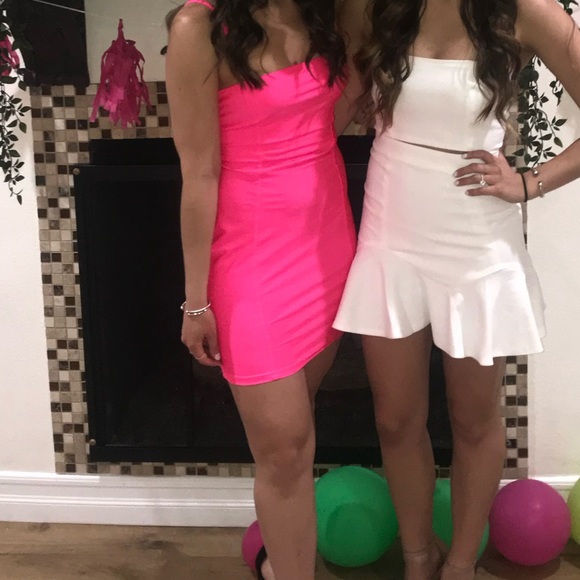 privy Dresses & Skirts - Neon Pink Body-con mini dress